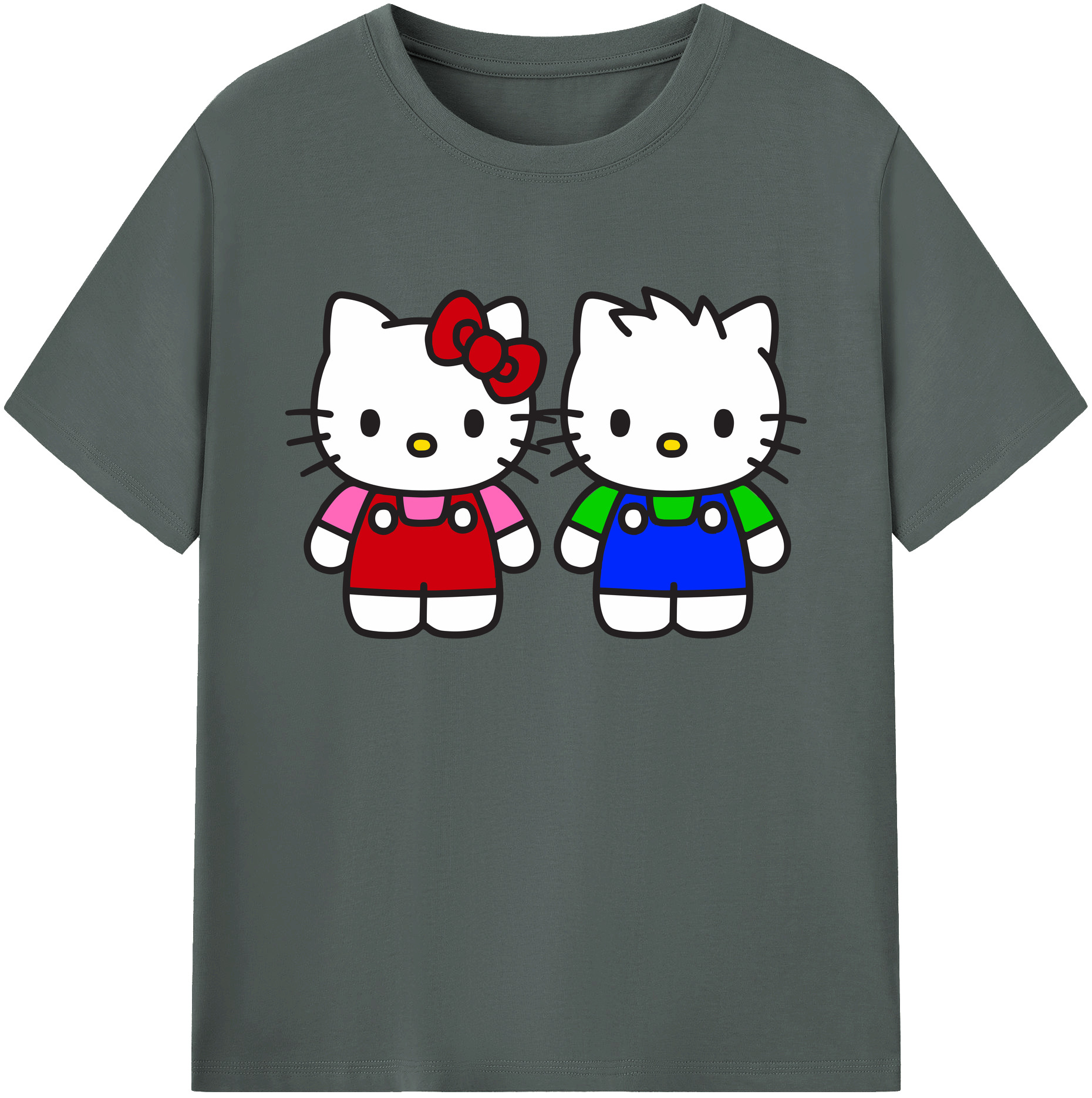 （画像用） Hello Kitty ハローキティ 綿100％ メンズ半袖Tシャツ｜肌触りやわらか＆通気性
